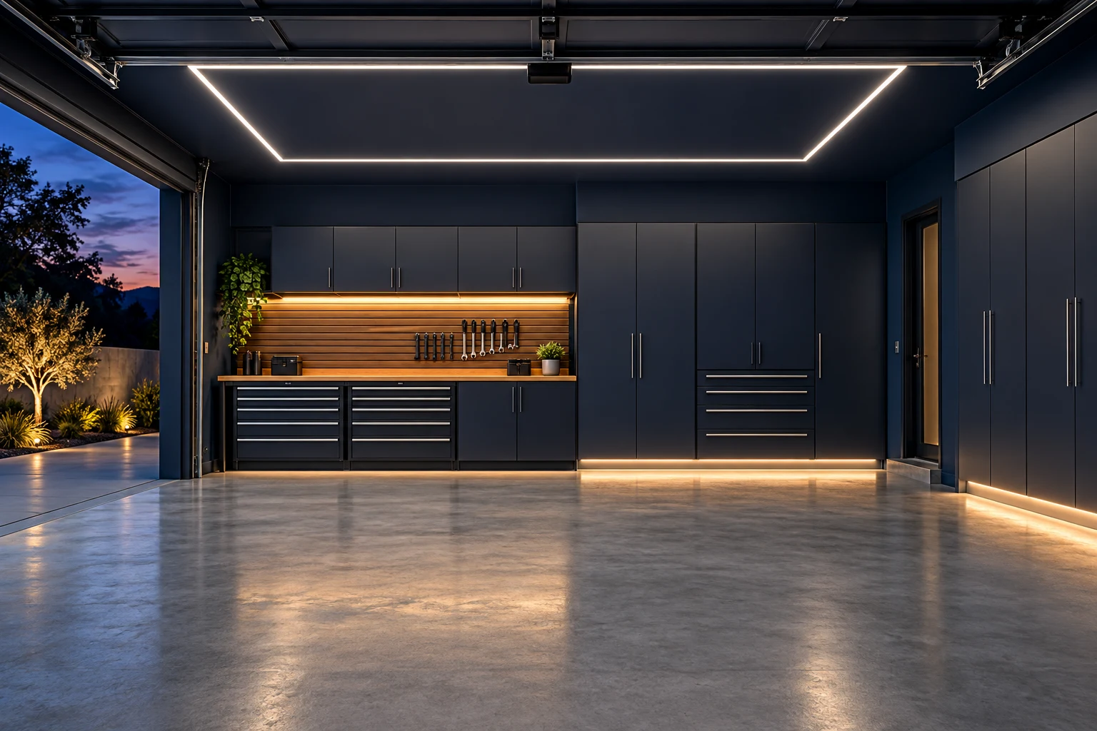 Garages & workspaces lighting concept